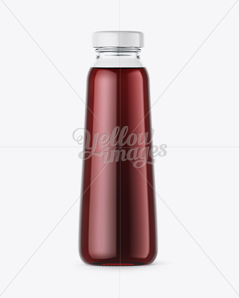 300ml Clear Glass Bottle with Dark Red Drink Mockup