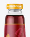 300ml Clear Glass Bottle with Dark Red Drink Mockup