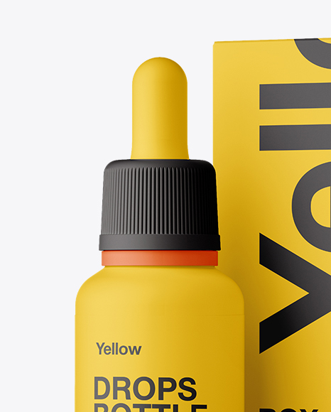 Matte Nasal Drops Bottle & Paper Box Mockup