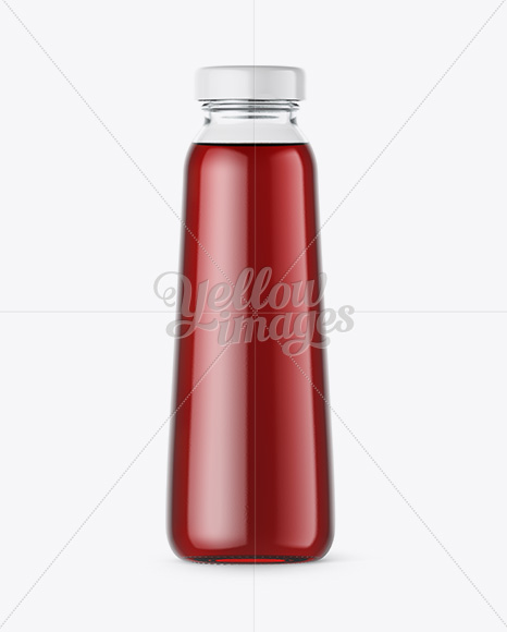 300ml Clear Glass Bottle with Cherry Juice Mockup - Free Download