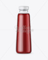 300ml Clear Glass Bottle with Cherry Juice Mockup