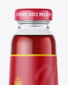 300ml Clear Glass Bottle with Cherry Juice Mockup