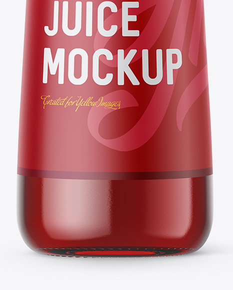 300ml Clear Glass Bottle with Cherry Juice Mockup - Free Download