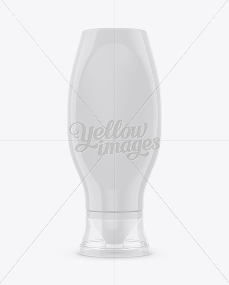 Glossy Plastic Bottle Mockup - Front View