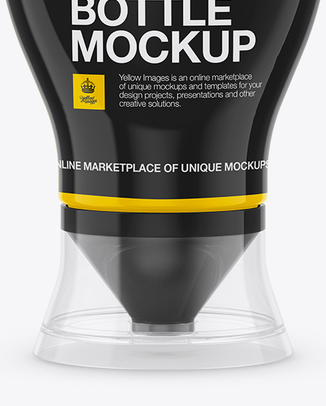 Glossy Plastic Bottle Mockup - Front View