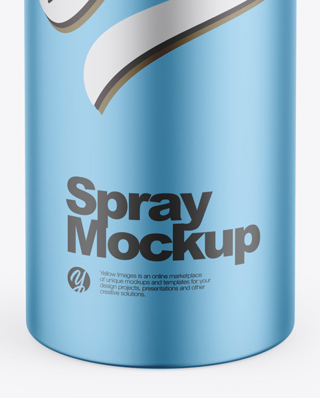 Matte Metallic Aerosol Spray Bottle Mockup