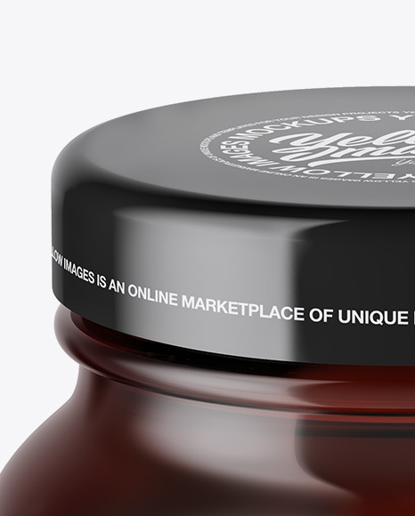 Amber Cosmetic Jar Mockup – High-Angle Shot