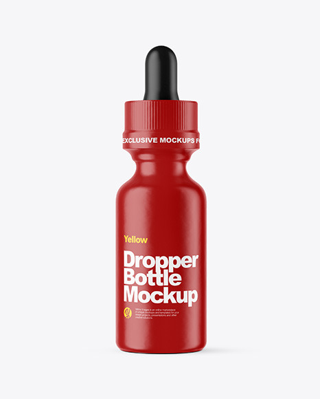 Frosted Amber Dropper Bottle W/ Shrink Sleeve Mockup