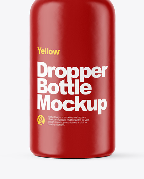 Frosted Amber Dropper Bottle W/ Shrink Sleeve Mockup