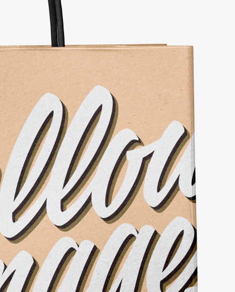 kraft Shopping Bag w/ Rope Handles Mockup