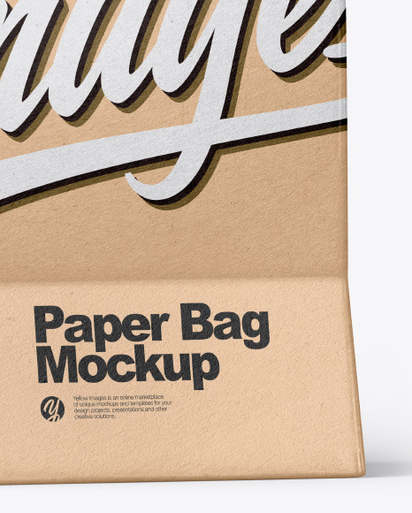 kraft Shopping Bag w/ Rope Handles Mockup