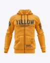 Melange Men's Full-Zip Hooded Sweatshirt Mockup