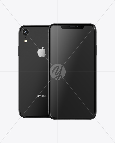 Black Apple iPhones XR Mockup