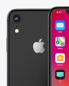 Black Apple iPhones XR Mockup