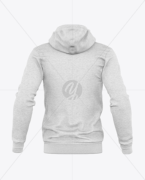 Melange Men's Full-Zip Hooded Sweatshirt Mockup