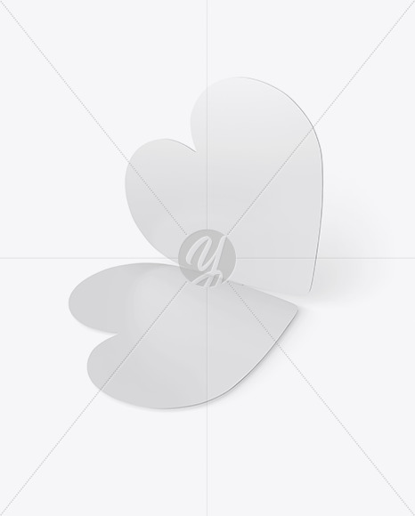 Two Heart Shaped Cards Mockup