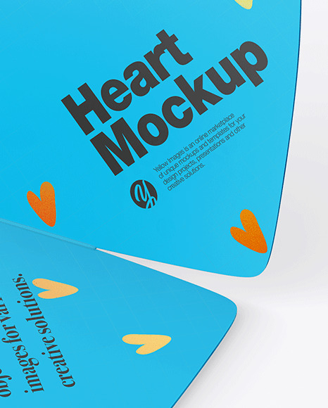 Two Heart Shaped Cards Mockup