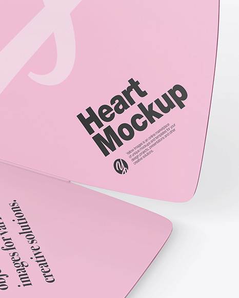 Two Heart Shaped Cards Mockup