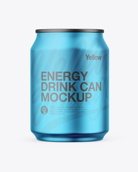 Matte Metallic Can Mockup