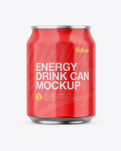 Metallic Can W/ Glossy Finish Mockup