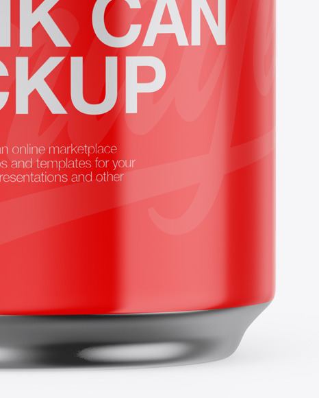 Metallic Can W/ Glossy Finish Mockup