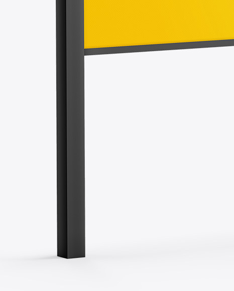 Outdoor Business Sign Mockup - Half Side View