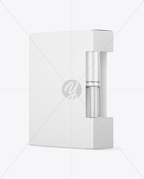 Box with Cosmetic Bottle Mockup