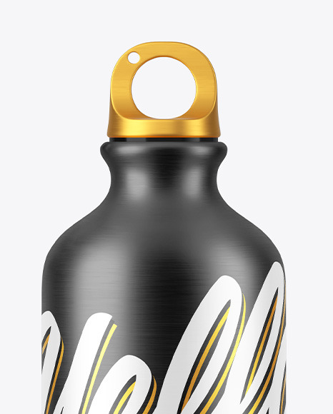 Matte Aluminum Water Bottle with Сork Mockup