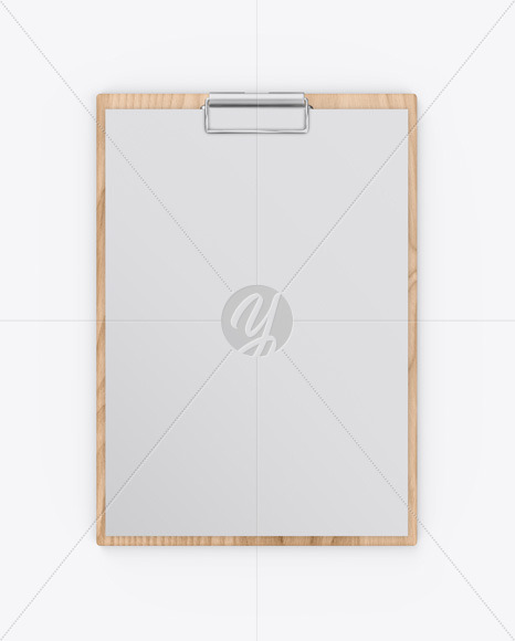 Wooden Clipboard W/ A4 Paper Mockup