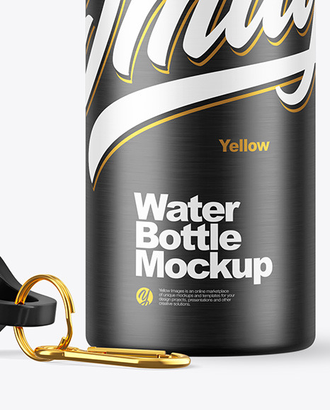 Matte Opened Aluminum Water Bottle Mockup