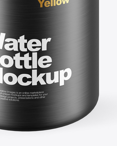 Matte Aluminum Sport Water Bottle with Carabiner Mockup