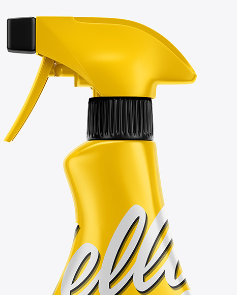 Glossy Spray Bottle Mockup