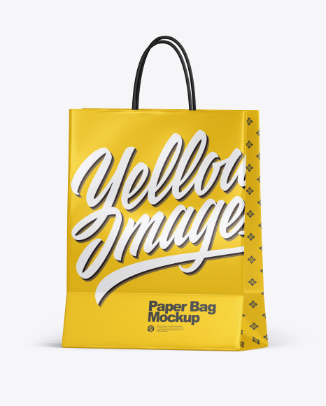 Glossy Shopping Bag w/ Rope Handles Mockup