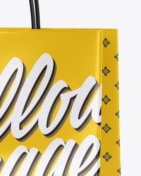 Glossy Shopping Bag w/ Rope Handles Mockup