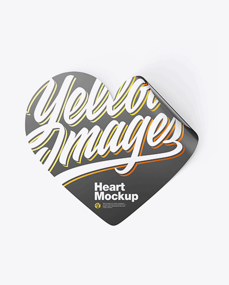 Heart Shaped Sticker Mockup