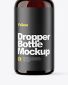 Amber Dropper Bottle W/ Shrink Sleeve Mockup