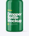 Amber Dropper Bottle W/ Shrink Sleeve Mockup