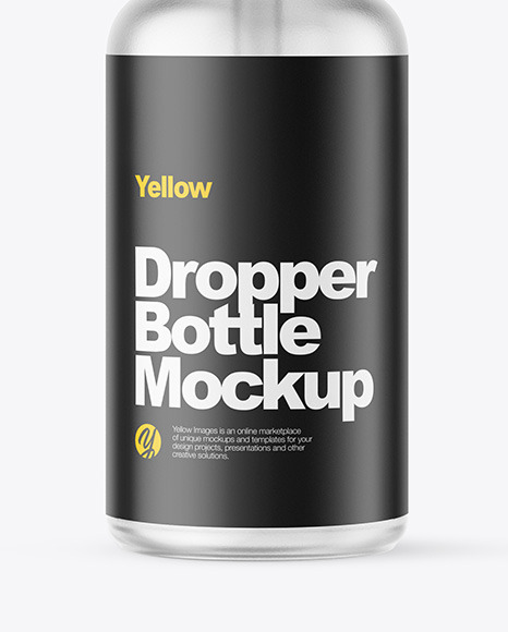 Frosted Dropper Bottle W/ Shrink Sleeve Mockup