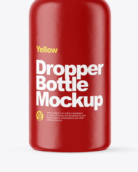 Frosted Dropper Bottle W/ Shrink Sleeve Mockup