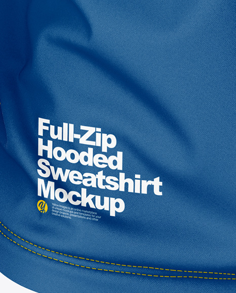 Full-Zip Hooded Sweatshirt Mockup – Front View