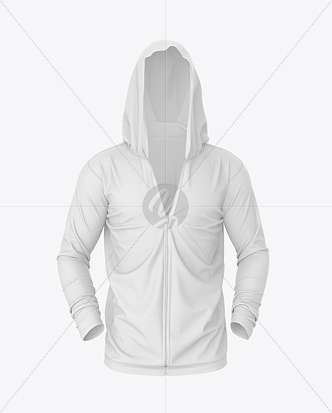 Full-Zip Hooded Sweatshirt Mockup – Front View