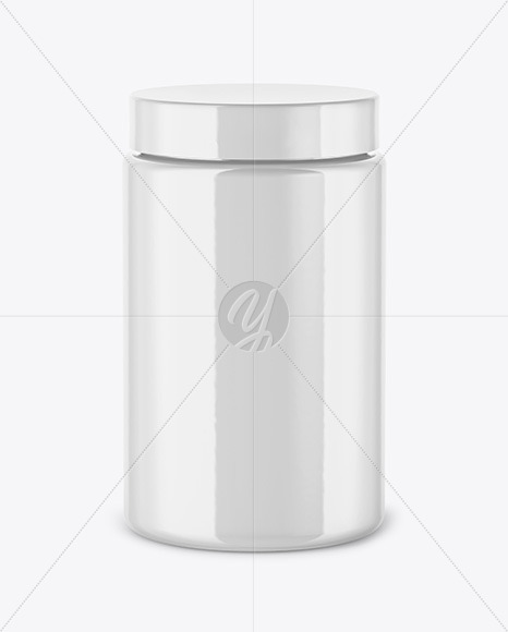 Glossy Protein Jar Mockup