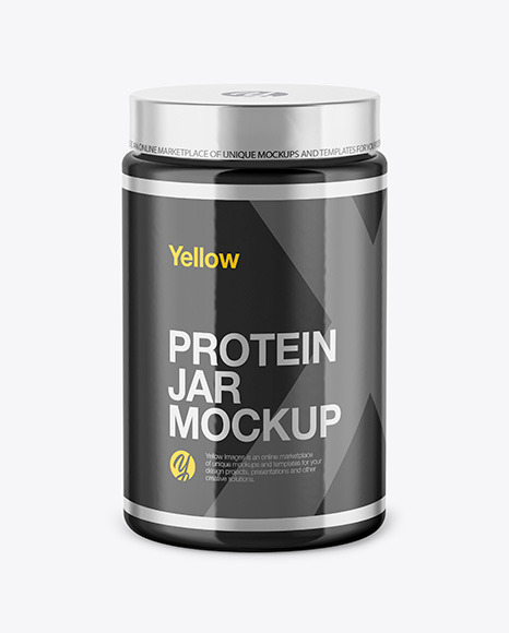 Glossy Protein Jar Mockup