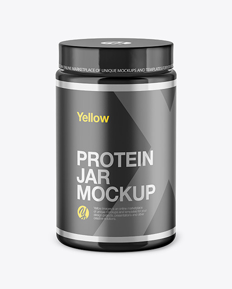 Glossy Protein Jar Mockup