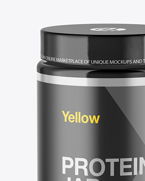 Glossy Protein Jar Mockup