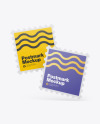 Textured Square Postmarks Mockup