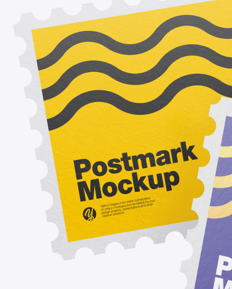 Textured Square Postmarks Mockup