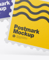 Textured Square Postmarks Mockup