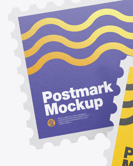 Textured Square Postmarks Mockup