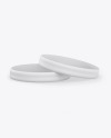 Two Matte Silicone Wristbands Mockup